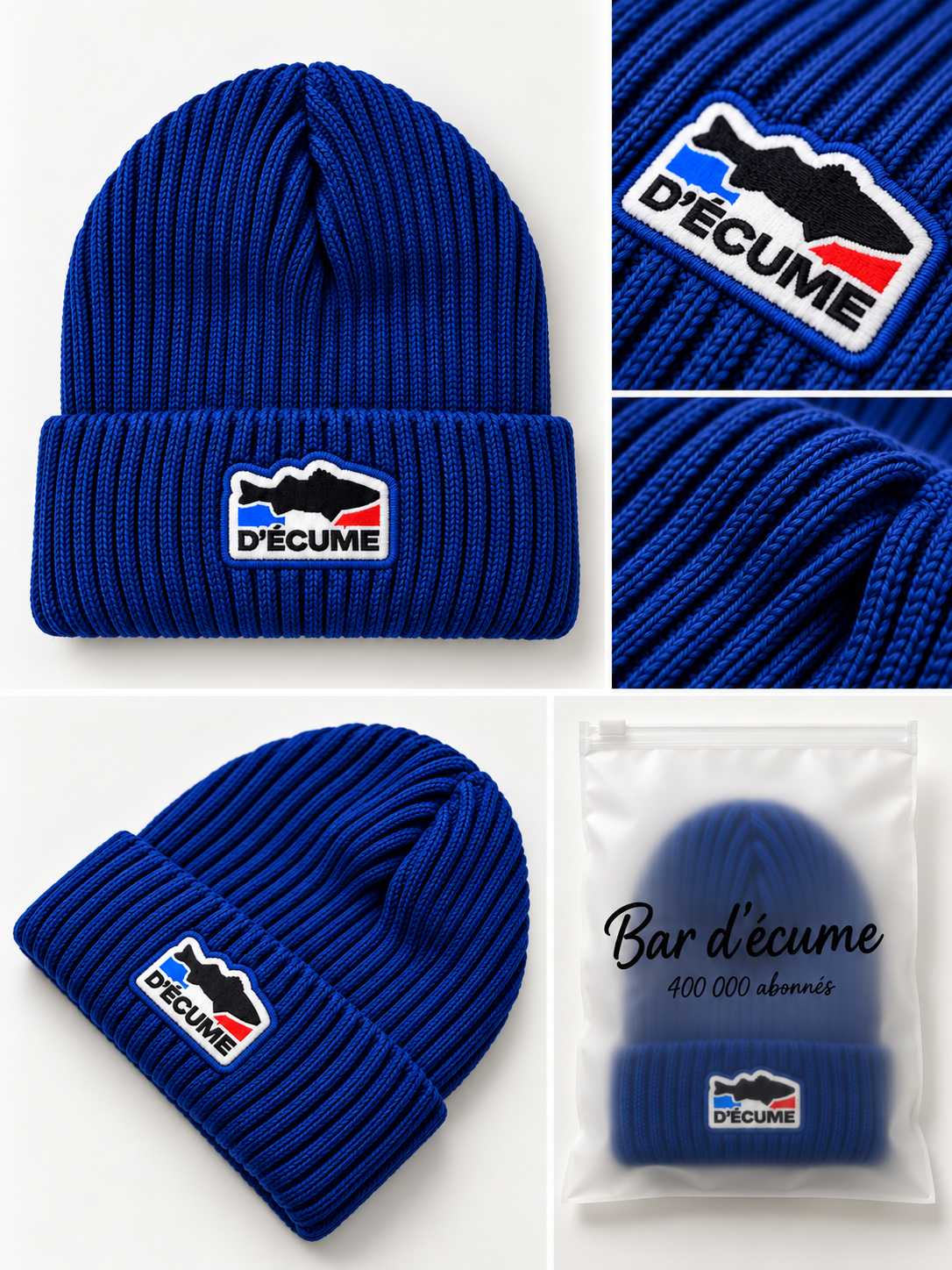Bonnets Bar d’écume - Pack Duo Bleu Royal et Gris