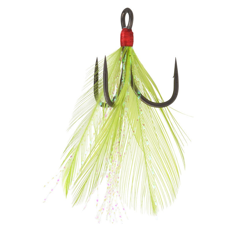 Hameçon Triple Gamakatsu G-Finesse Feathered Treble MH - Grey Chartreuse