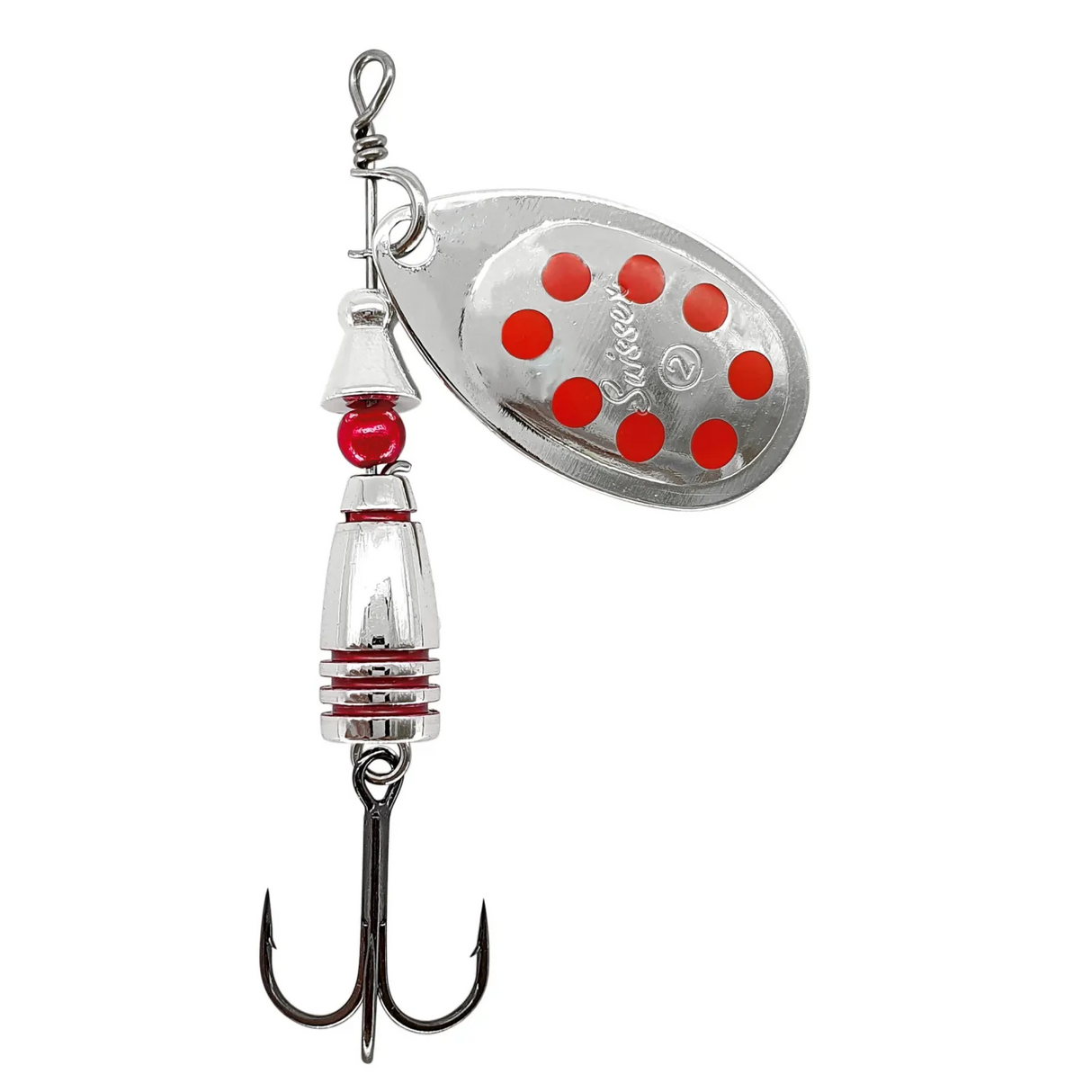 Cuiller Tournante Suissex Divine Argent Point Rouge