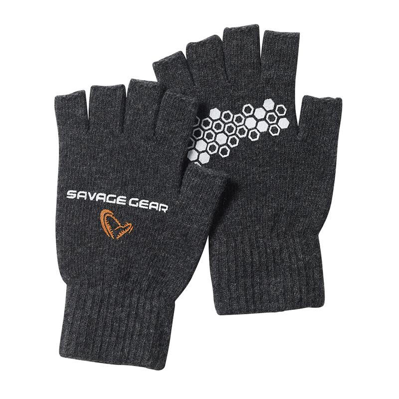 Gants Knitted Half Finger Glove - Gris