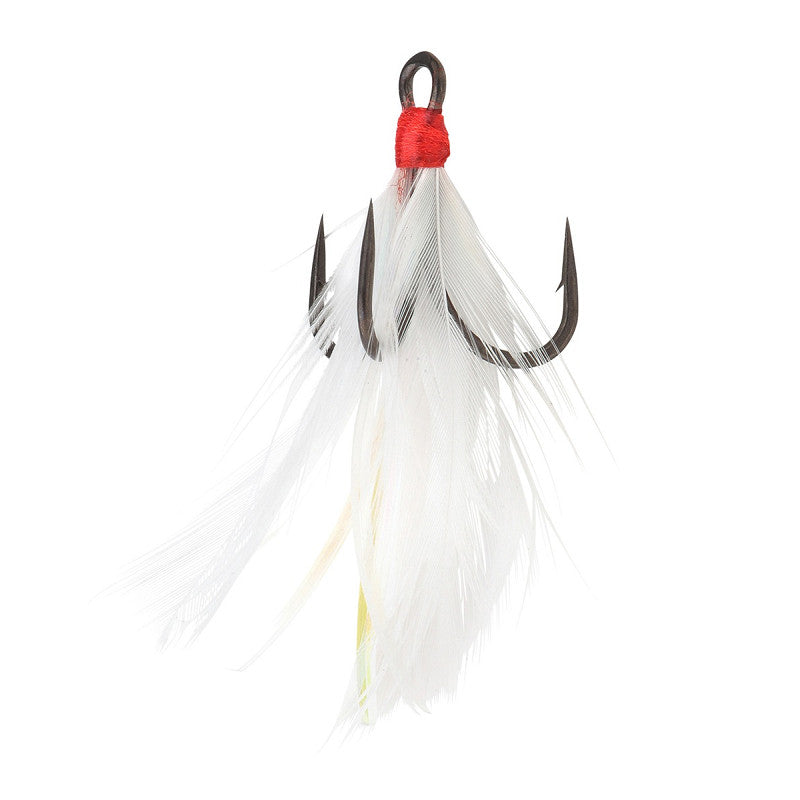 Hameçon Triple Gamakatsu G-Finesse Feathered Treble MH - Grey White