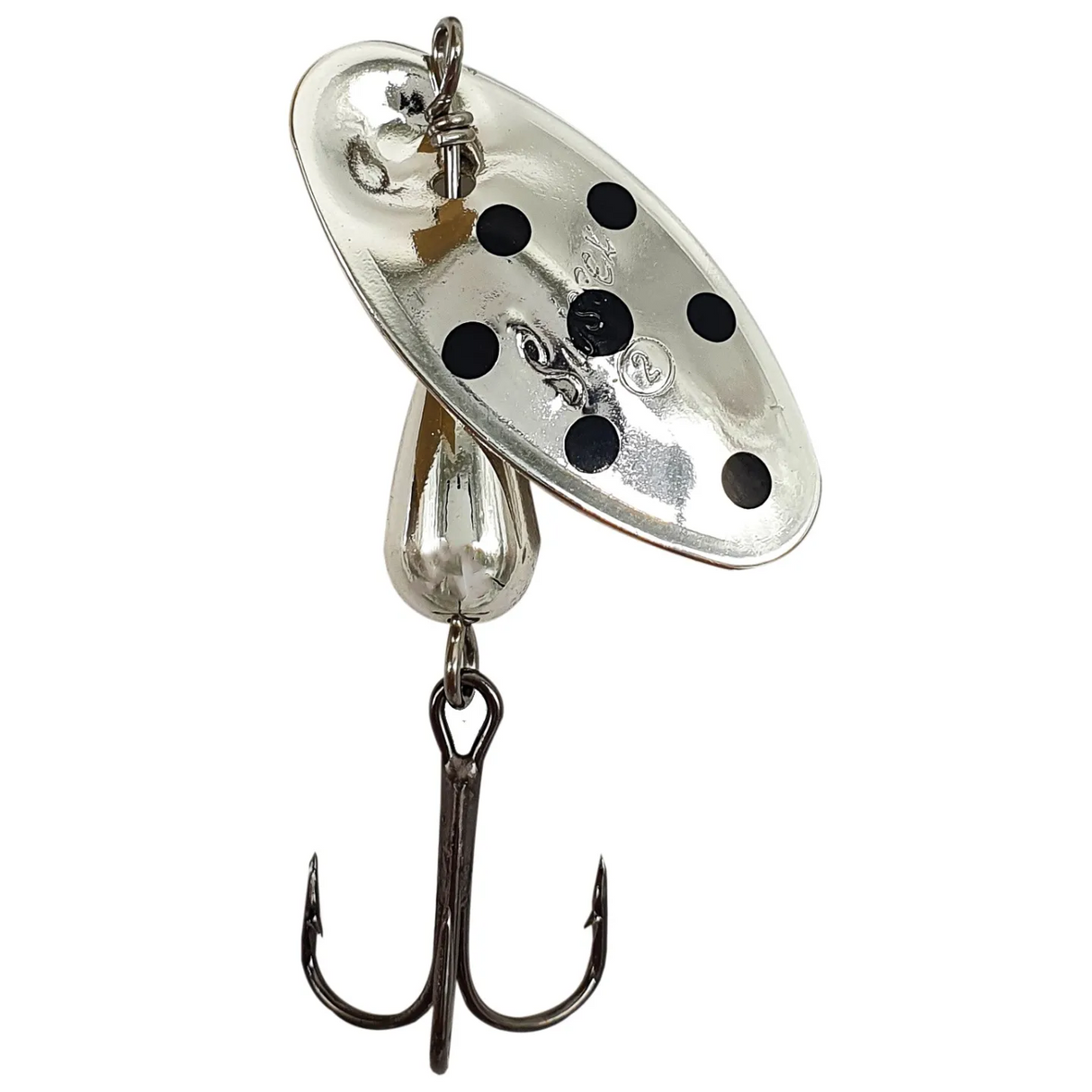 Cuiller Tournante Suissex Cicada Argent Points Noirs