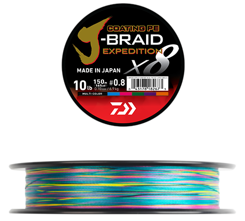 Tresse J-Braid Expedition X8 - Multicolor (150m)